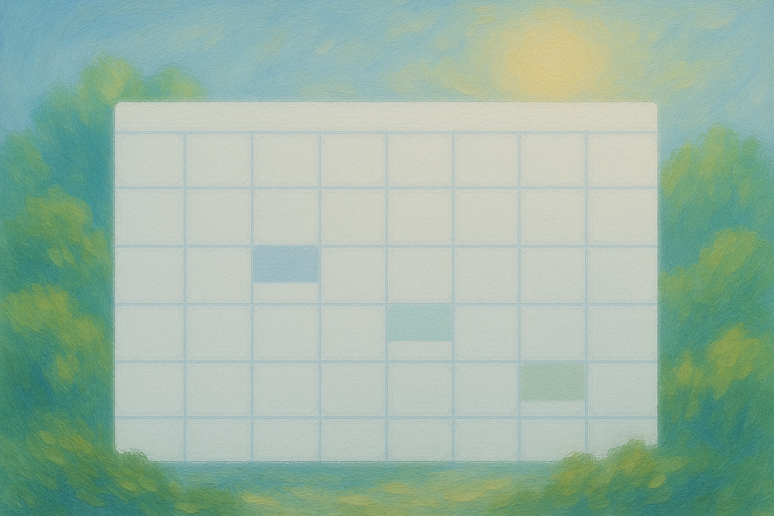 A calm and organized calendar view promoting focus