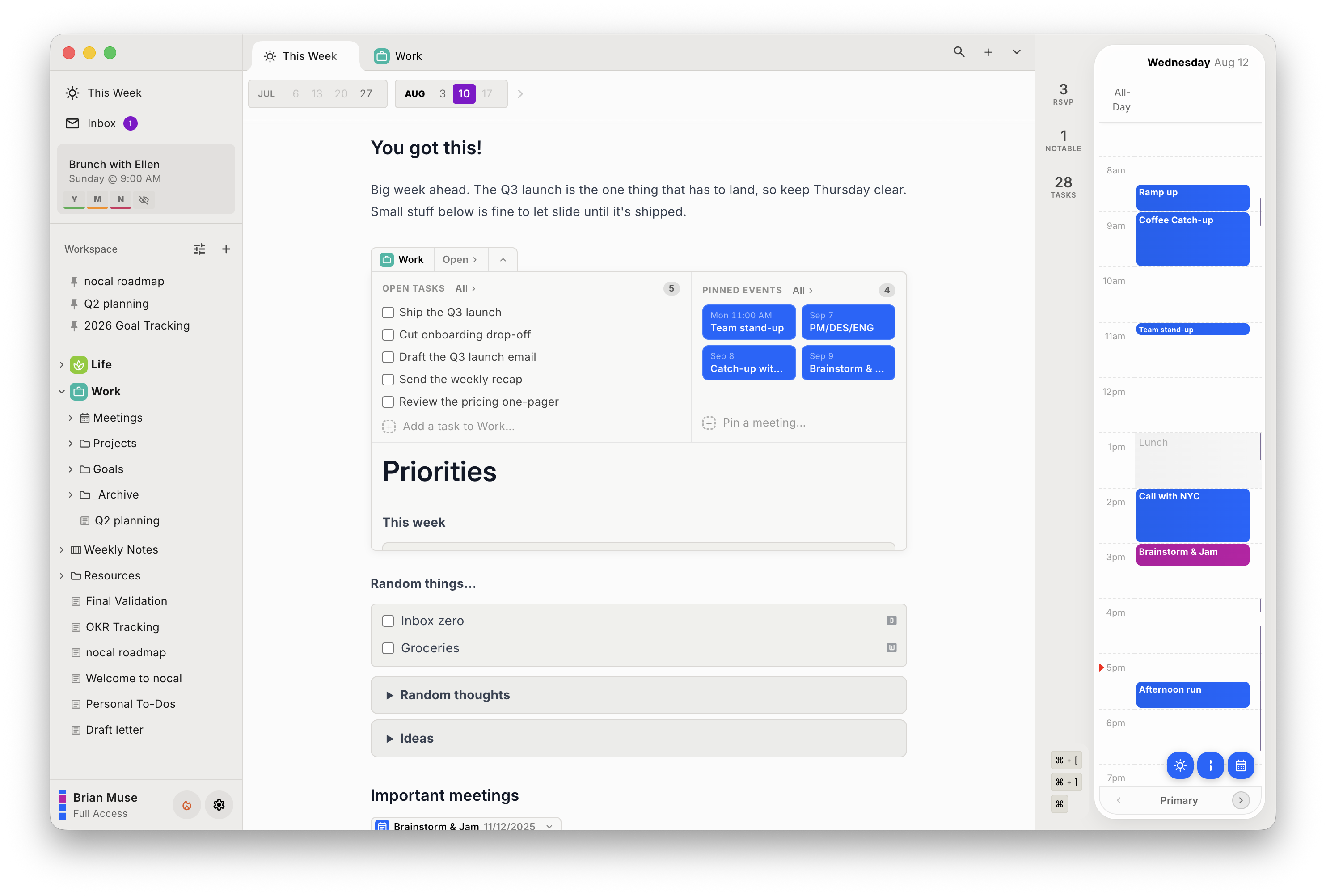 nocal v4.5: A lighter, faster app and spaces inside your notes