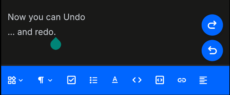 Undo and redo buttons