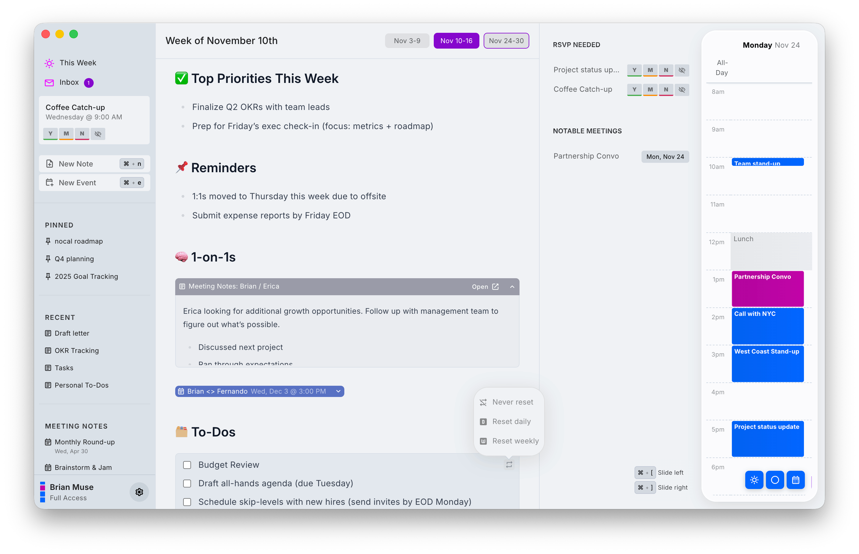 nocal manager app interface