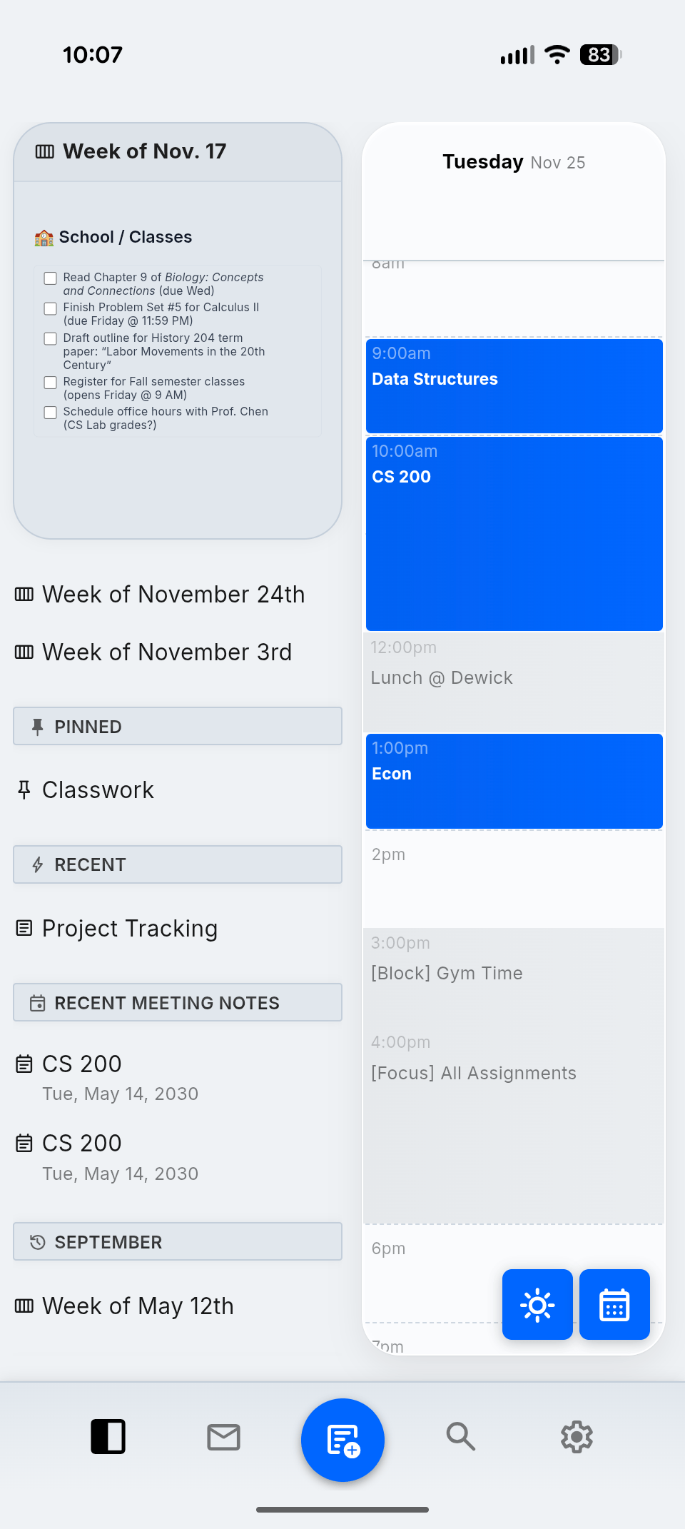 nocal mobile app in light mode